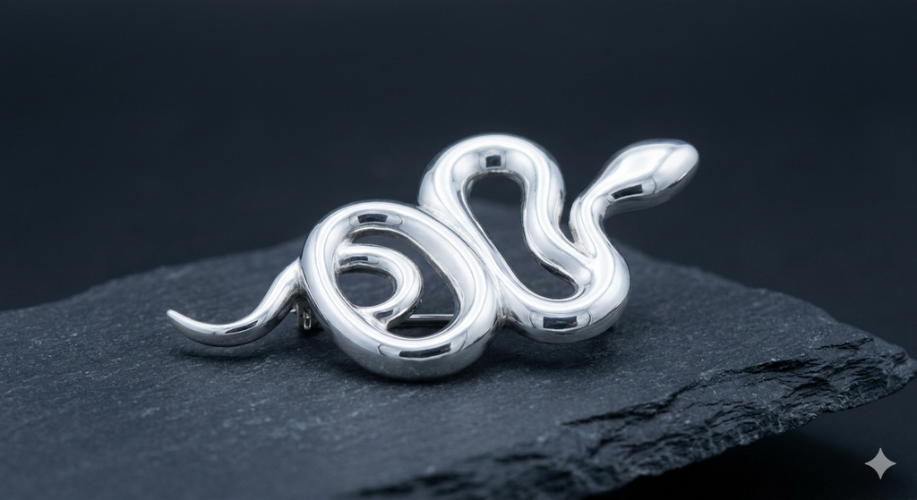 The Polished Serpent Brooch