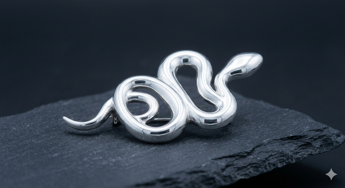The Polished Serpent Brooch
