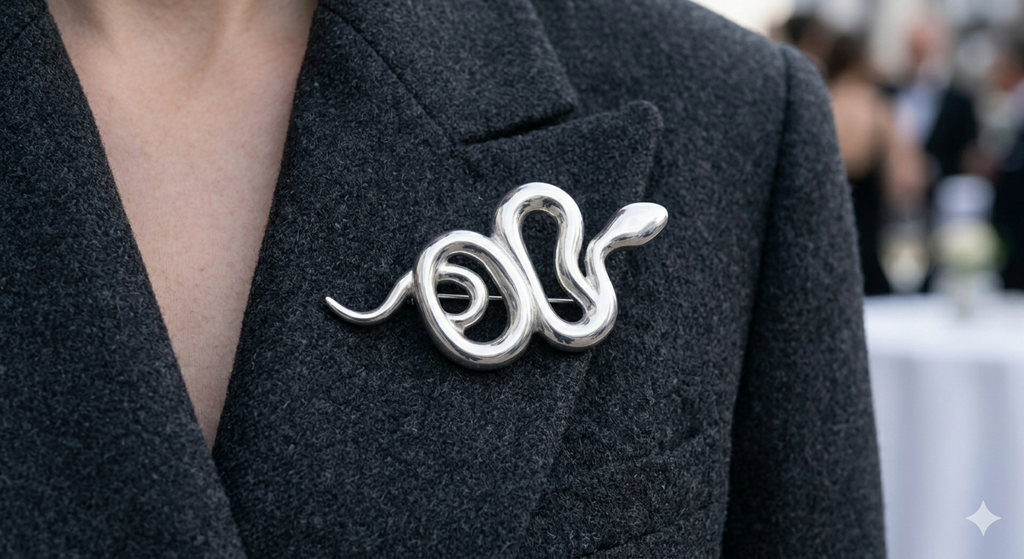 The Polished Serpent Brooch