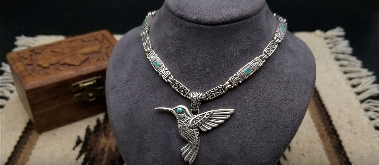 Aztec Hummingbird Necklace